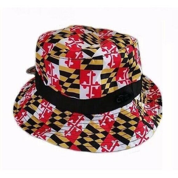 Maryland Flag Bucket Sun Hat with Black Band NEW Fast Ship - Picture 1 of 3
